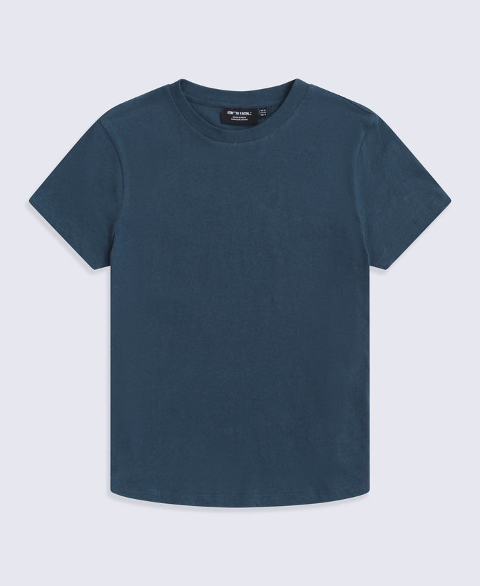 Miley Womens Linen Blend T-Shirt - Navy