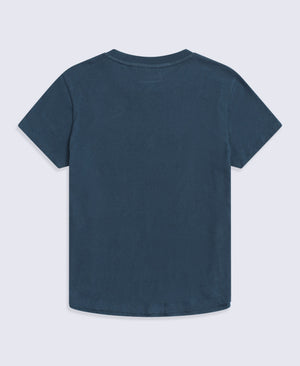 Miley Womens Linen Blend T-Shirt - Navy