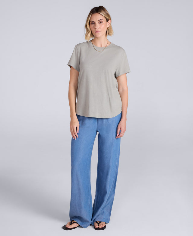 Animal Womens Miley Linen Blend T-Shirt - Pale Green