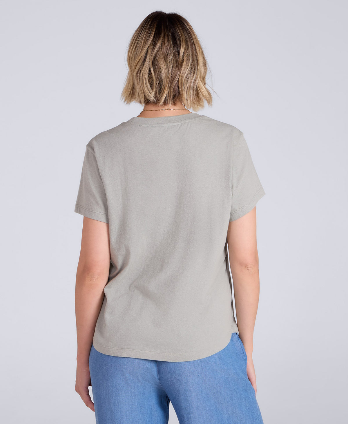 Miley Womens Linen Blend T-Shirt - Pale Green