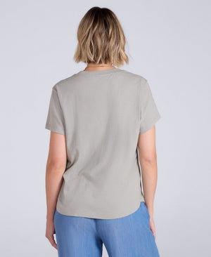 Miley Womens Linen Blend T-Shirt - Pale Green