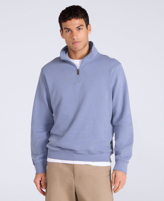 Sid Mens Half-Zip Sweat - Blue