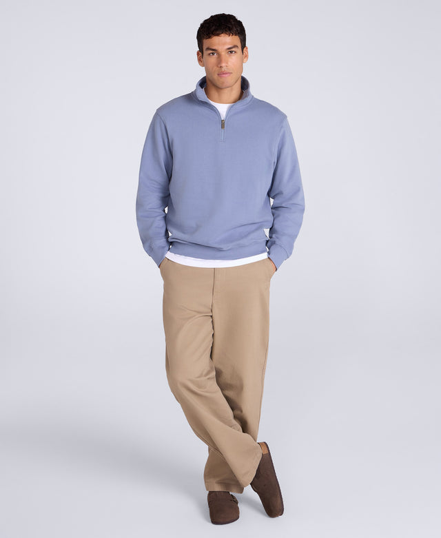 Sid Mens Half-Zip Sweat - Blue