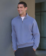 Sid Mens Half-Zip Sweat - Blue