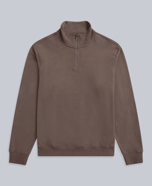 Sid Mens Half-Zip Sweat - Brown