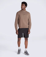 Sid Mens Half-Zip Sweat - Brown