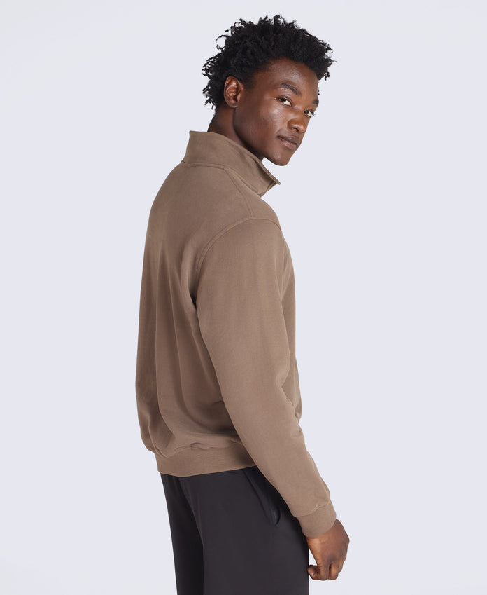 Sid Mens Half-Zip Sweat - Brown