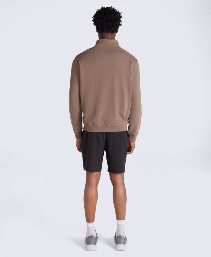 Sid Mens Half-Zip Sweat - Brown
