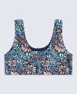 Kids Printed Bikini Top - Navy
