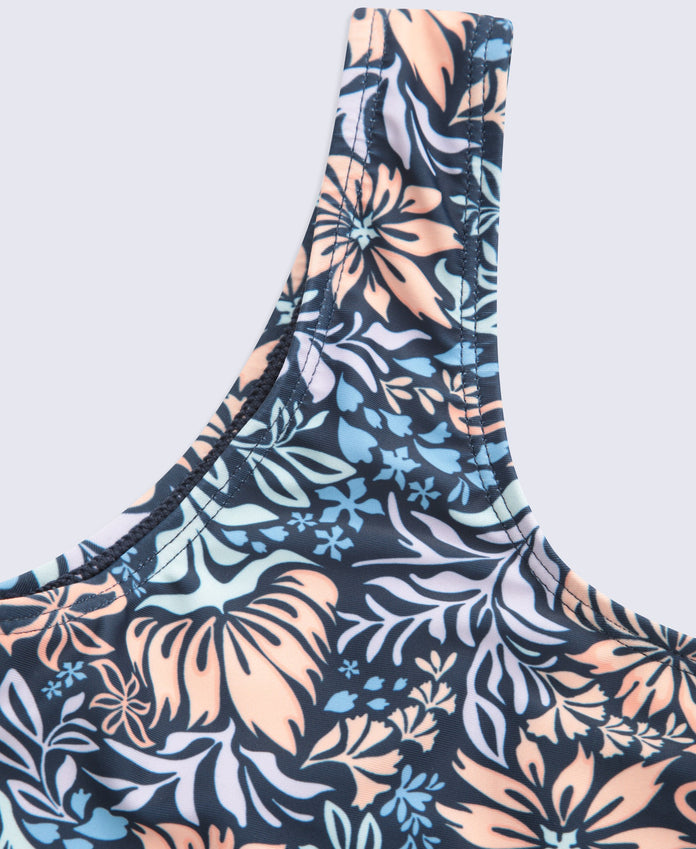 Kids Printed Bikini Top - Navy