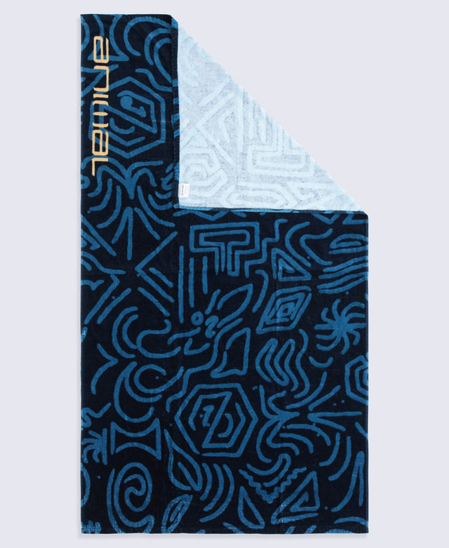 Printed Beach Towel - Blue