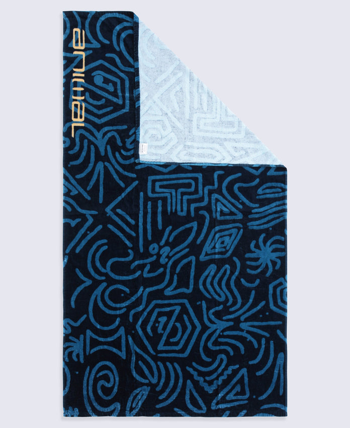 Printed Beach Towel - Blue