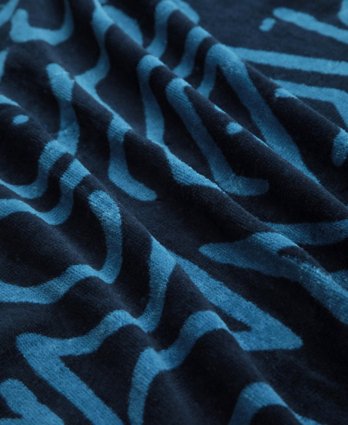 Printed Beach Towel - Blue