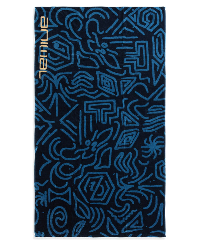 Printed Beach Towel - Blue