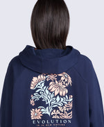 Kaya Womens Graphic Hoodie - Indigo