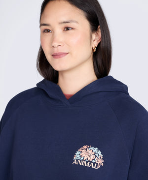 Kaya Womens Graphic Hoodie - Indigo