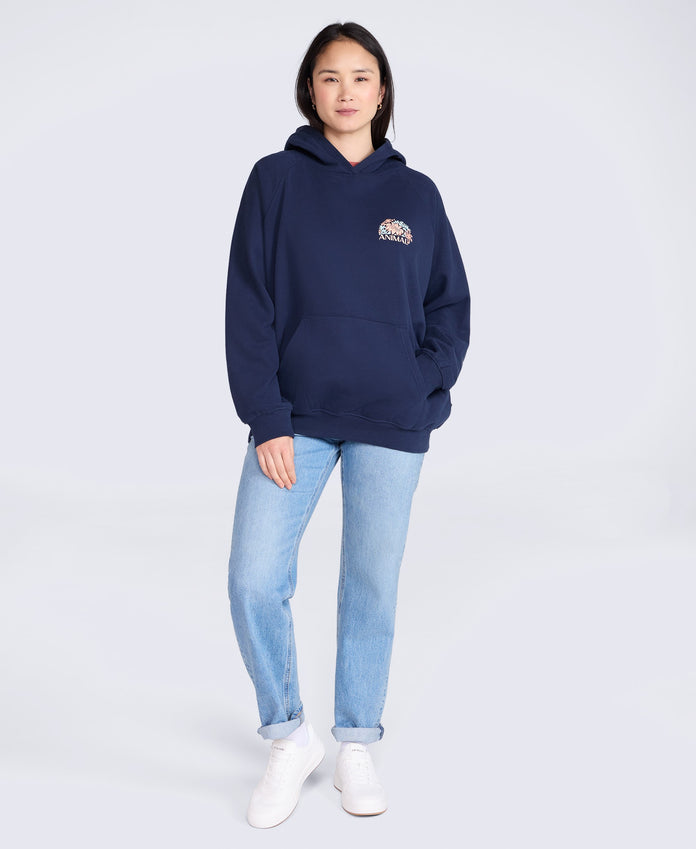 Kaya Womens Graphic Hoodie - Indigo
