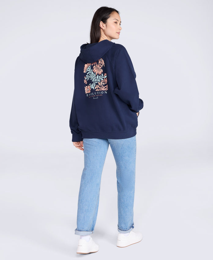 Kaya Womens Graphic Hoodie - Indigo