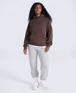 Idol Womens Drop Shoulder Hoodie - Brown