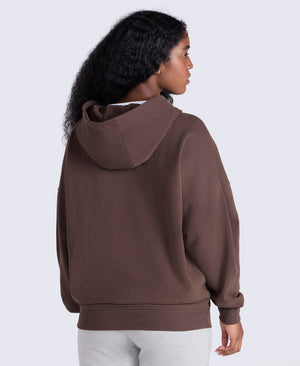Idol Womens Drop Shoulder Hoodie - Brown