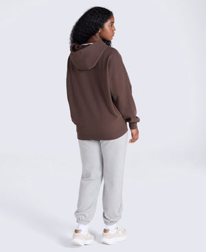 Idol Womens Drop Shoulder Hoodie - Brown