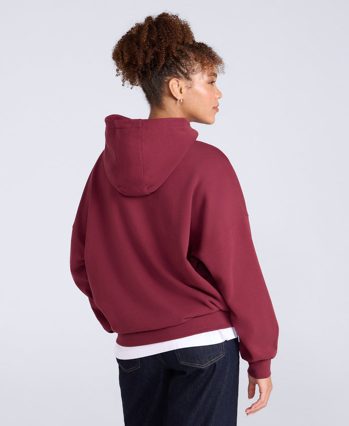 Idol Womens Drop Shoulder Hoodie - Burgundy