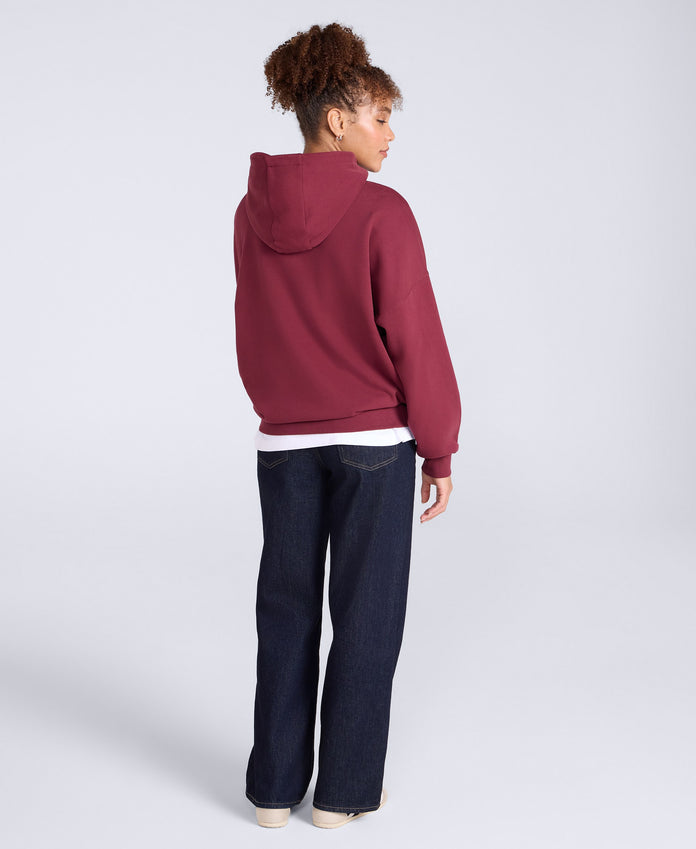 Idol Womens Drop Shoulder Hoodie - Burgundy