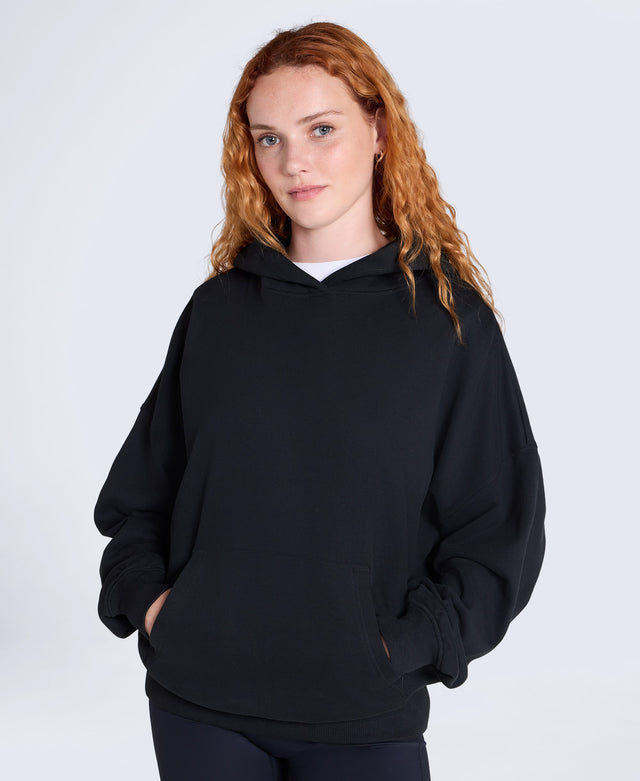 Idol Womens Drop Shoulder Hoodie - Jet Black
