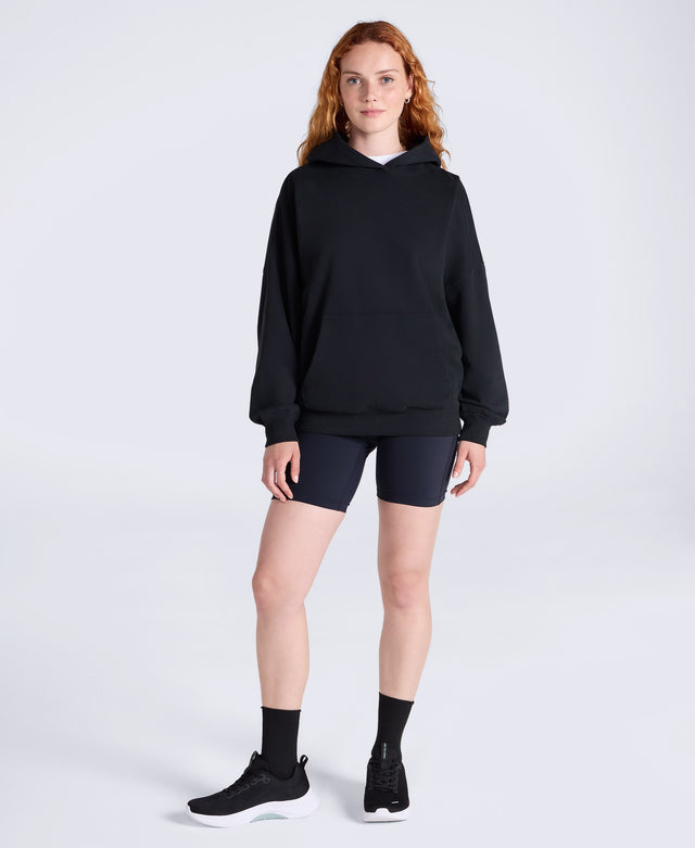 Idol Womens Drop Shoulder Hoodie - Jet Black