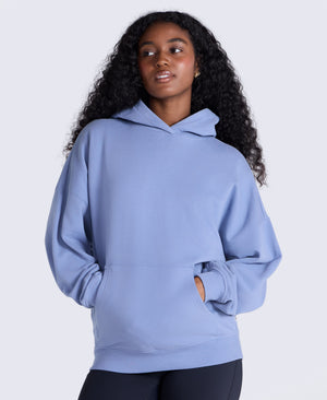 Idol Womens Drop Shoulder Hoodie - Pale Blue