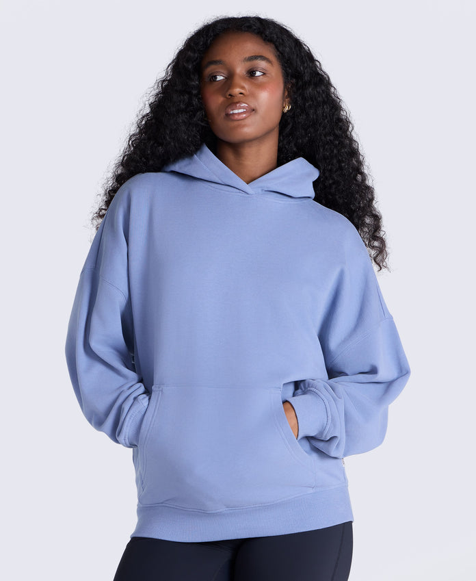 Idol Womens Drop Shoulder Hoodie - Pale Blue