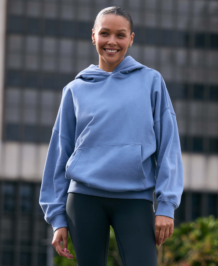 Idol Womens Drop Shoulder Hoodie - Pale Blue