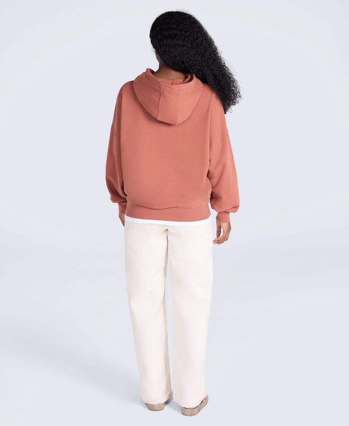 Idol Womens Drop Shoulder Hoodie - Rust