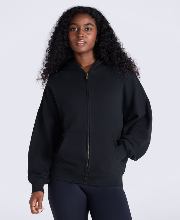 Idol Womens Zip Through Hoodie - Black