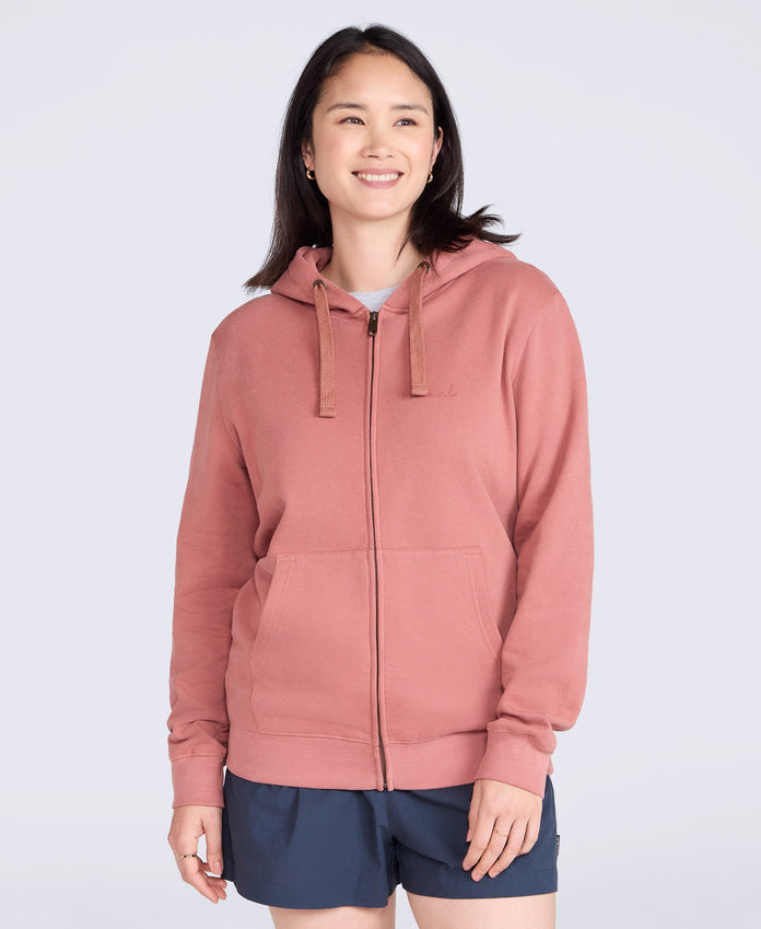 Maya Womens Graphic Zip Through Hoodie - Pale Pink