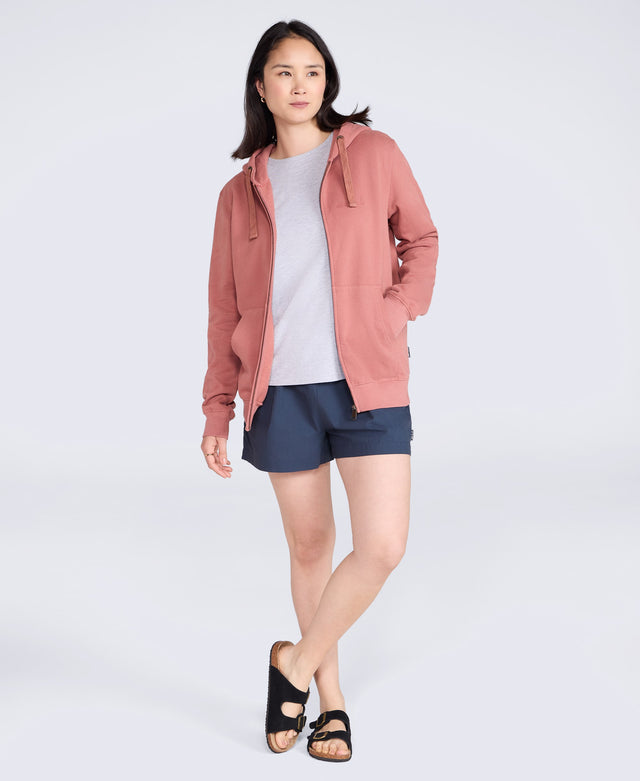 Maya Womens Graphic Zip Through Hoodie - Pale Pink