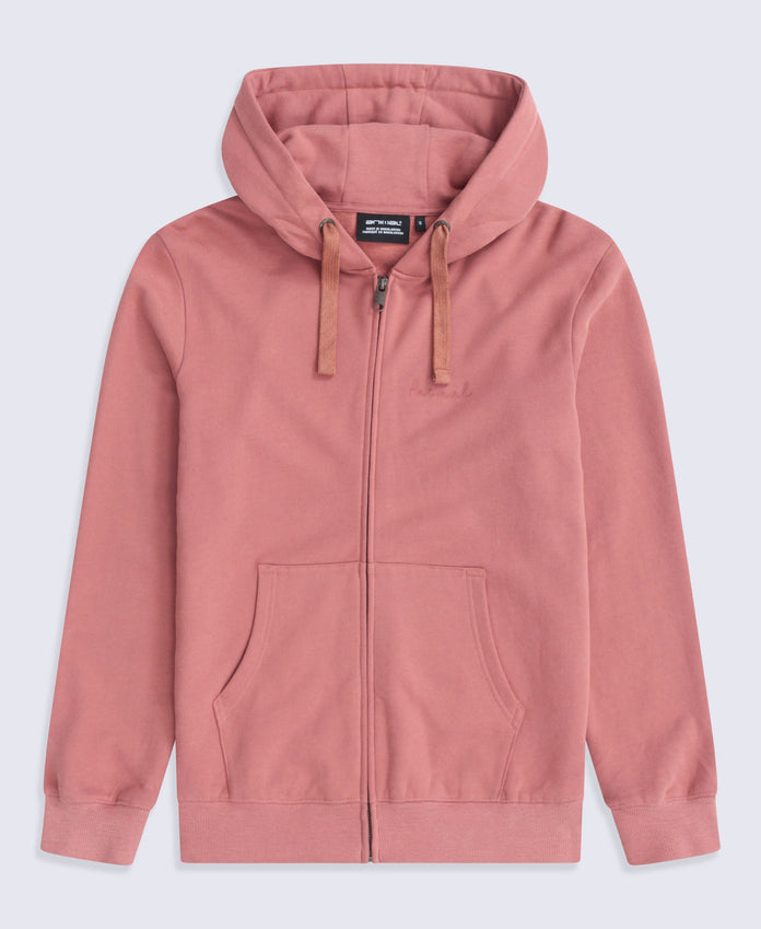 Maya Womens Graphic Zip Through Hoodie - Pale Pink