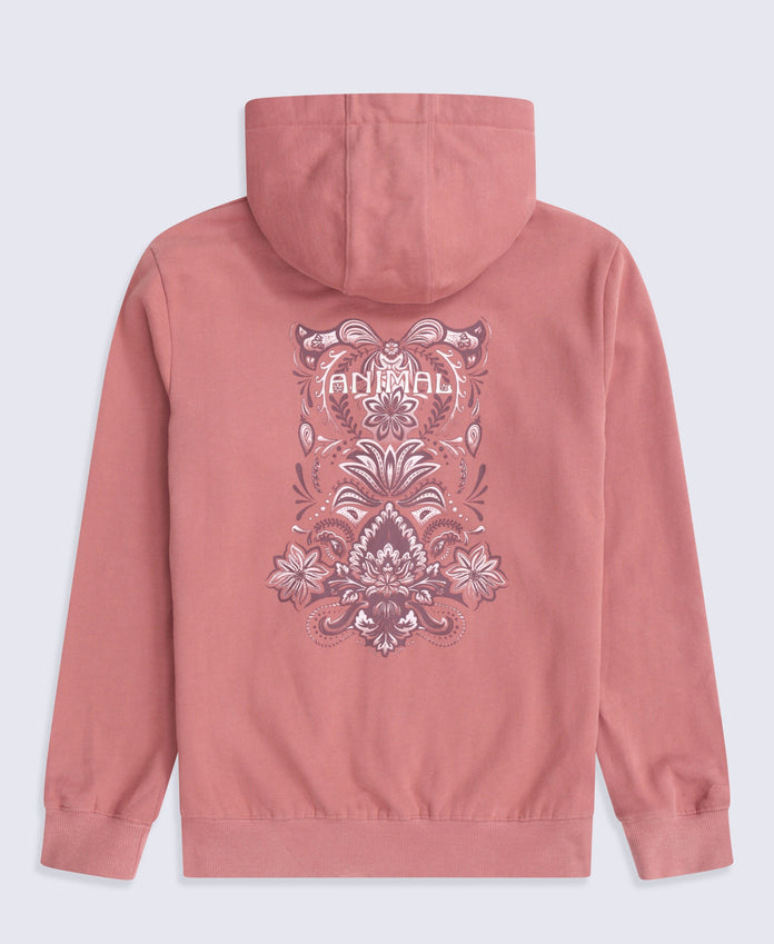 Maya Womens Graphic Zip Through Hoodie - Pale Pink