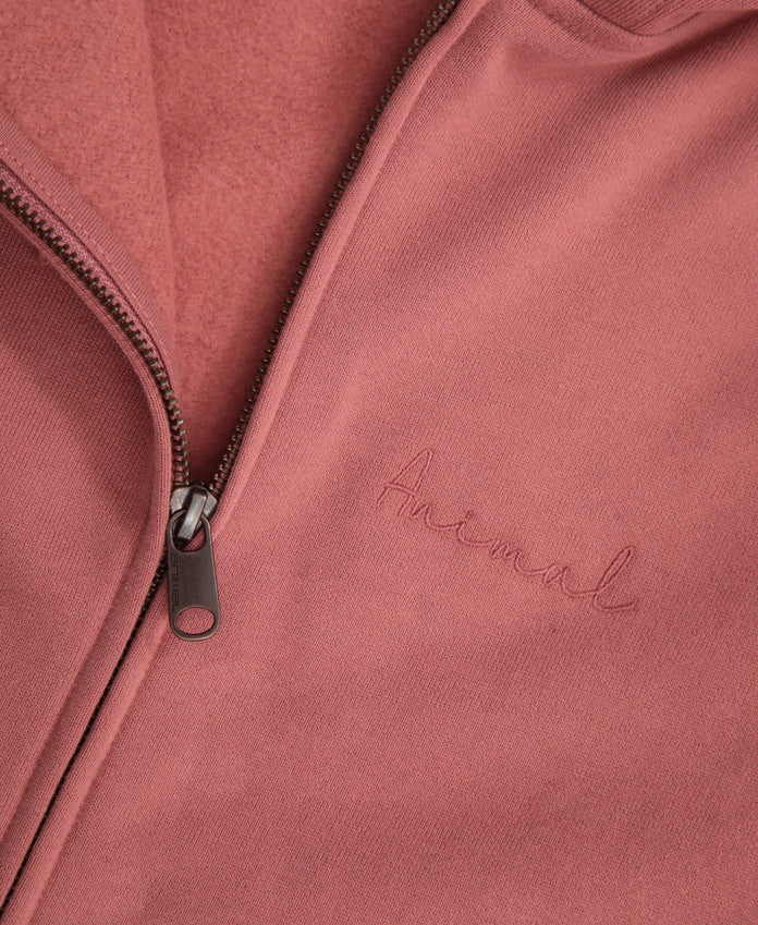 Maya Womens Graphic Zip Through Hoodie - Pale Pink