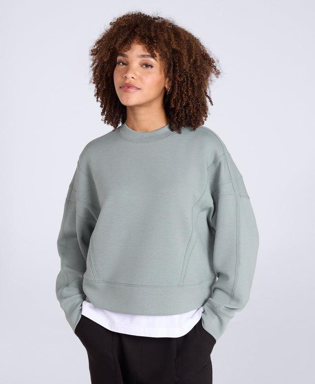 Active Womens Crop Sweatshirt - Pale Green