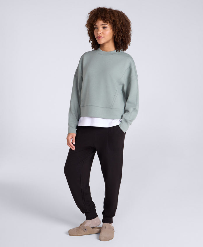 Active Womens Crop Sweatshirt - Pale Green