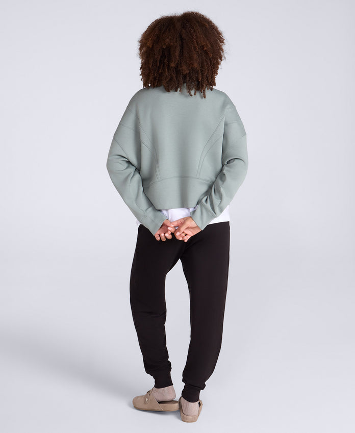 Active Womens Crop Sweatshirt - Pale Green