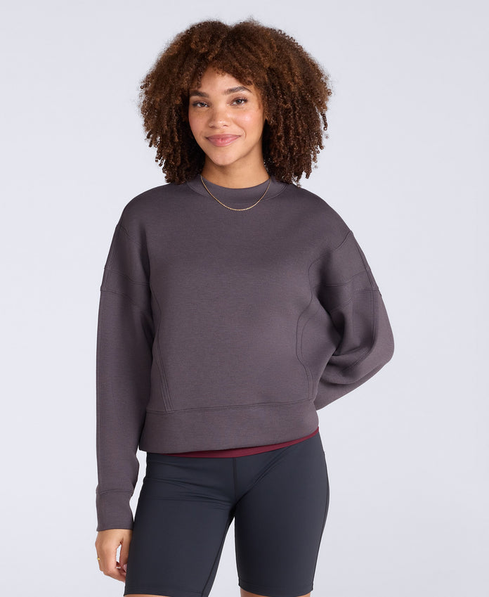 Active Womens Crop Sweatshirt - Taupe