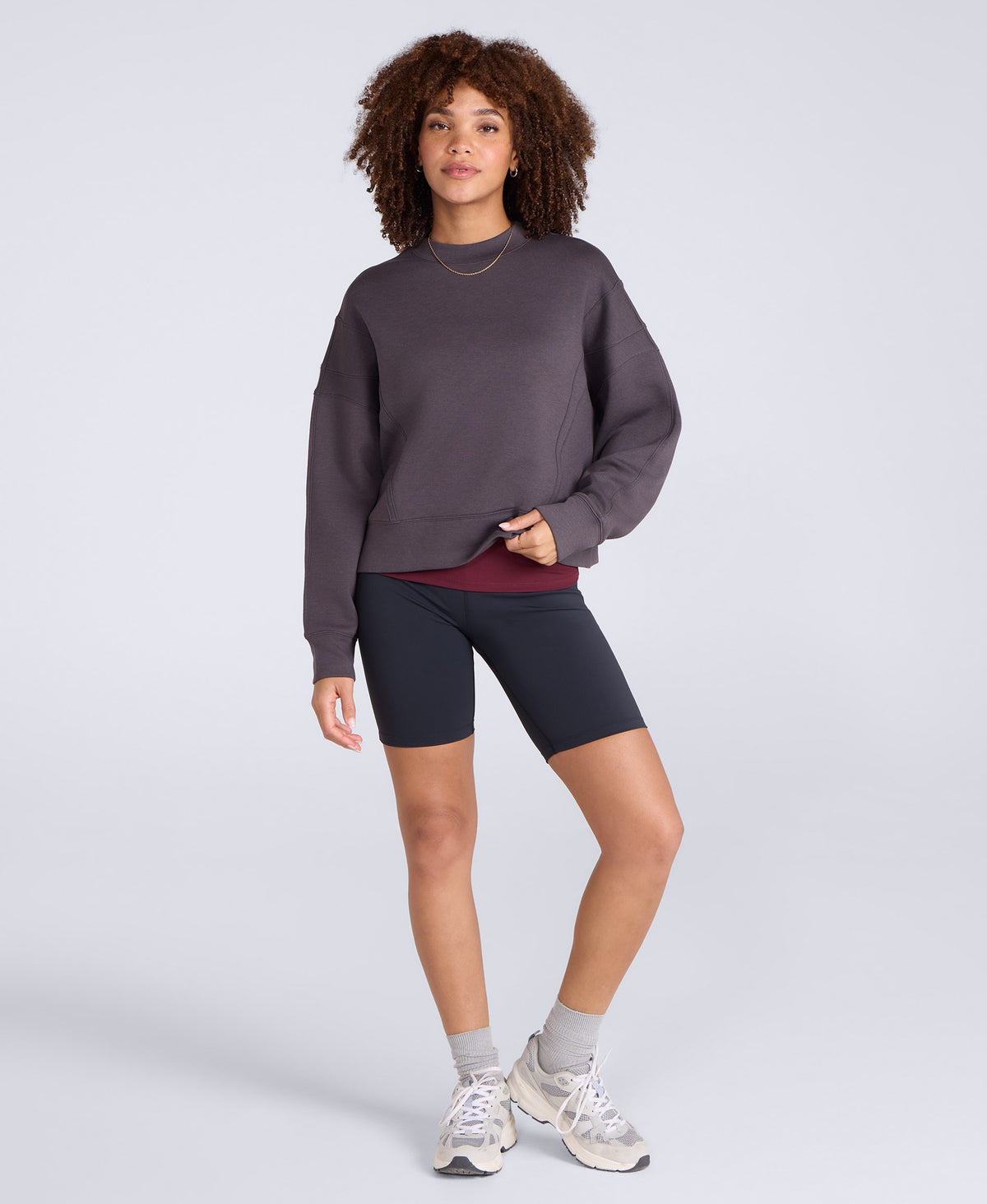 Active Womens Crop Sweatshirt - Taupe