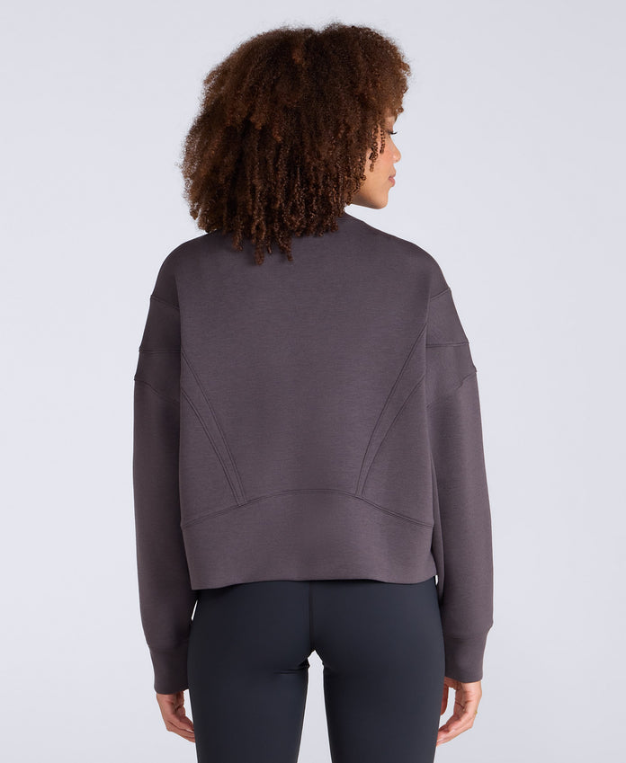 Active Womens Crop Sweatshirt - Taupe