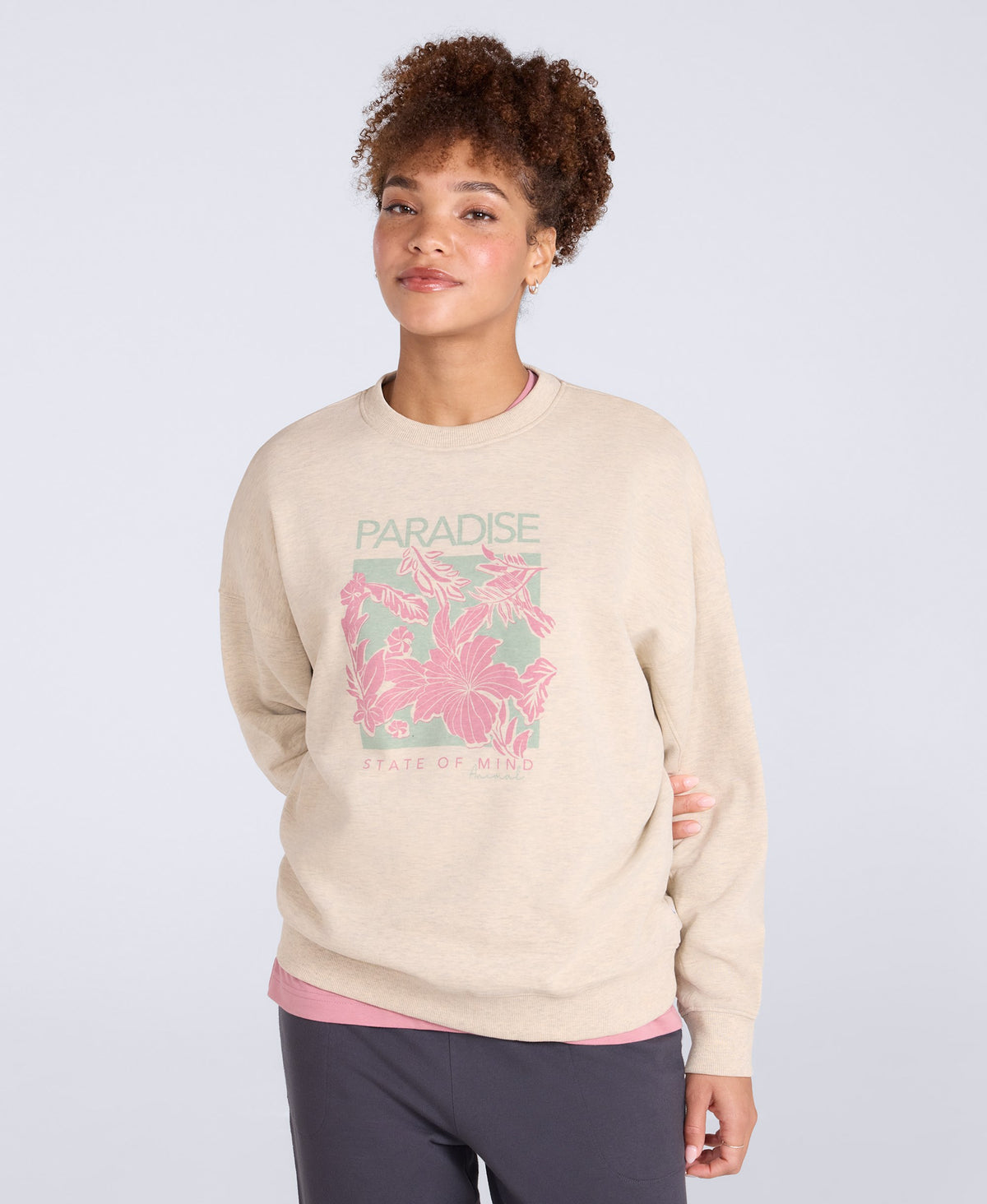 Dakota Womens Graphic Sweatshirt - Cream