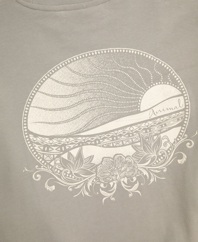 Dakota Womens Graphic Sweatshirt - Light Khaki