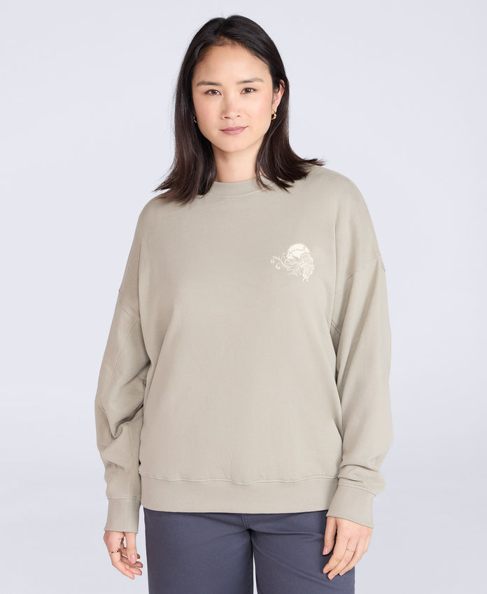 Dakota Womens Graphic Sweatshirt - Light Khaki