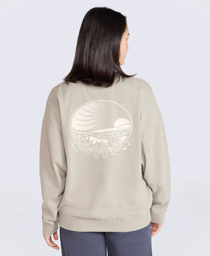 Dakota Womens Graphic Sweatshirt - Light Khaki