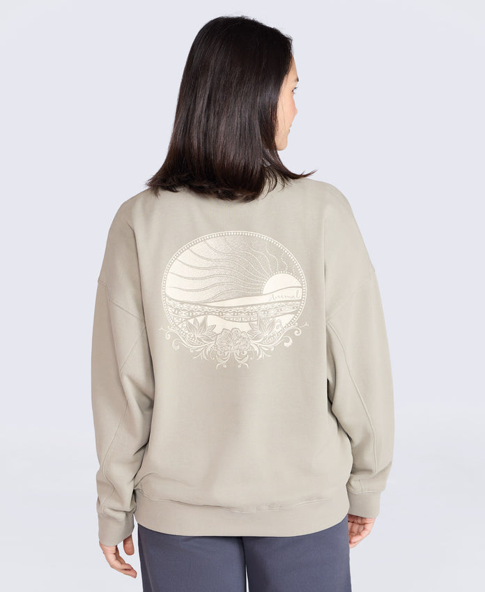 Dakota Womens Graphic Sweatshirt - Light Khaki